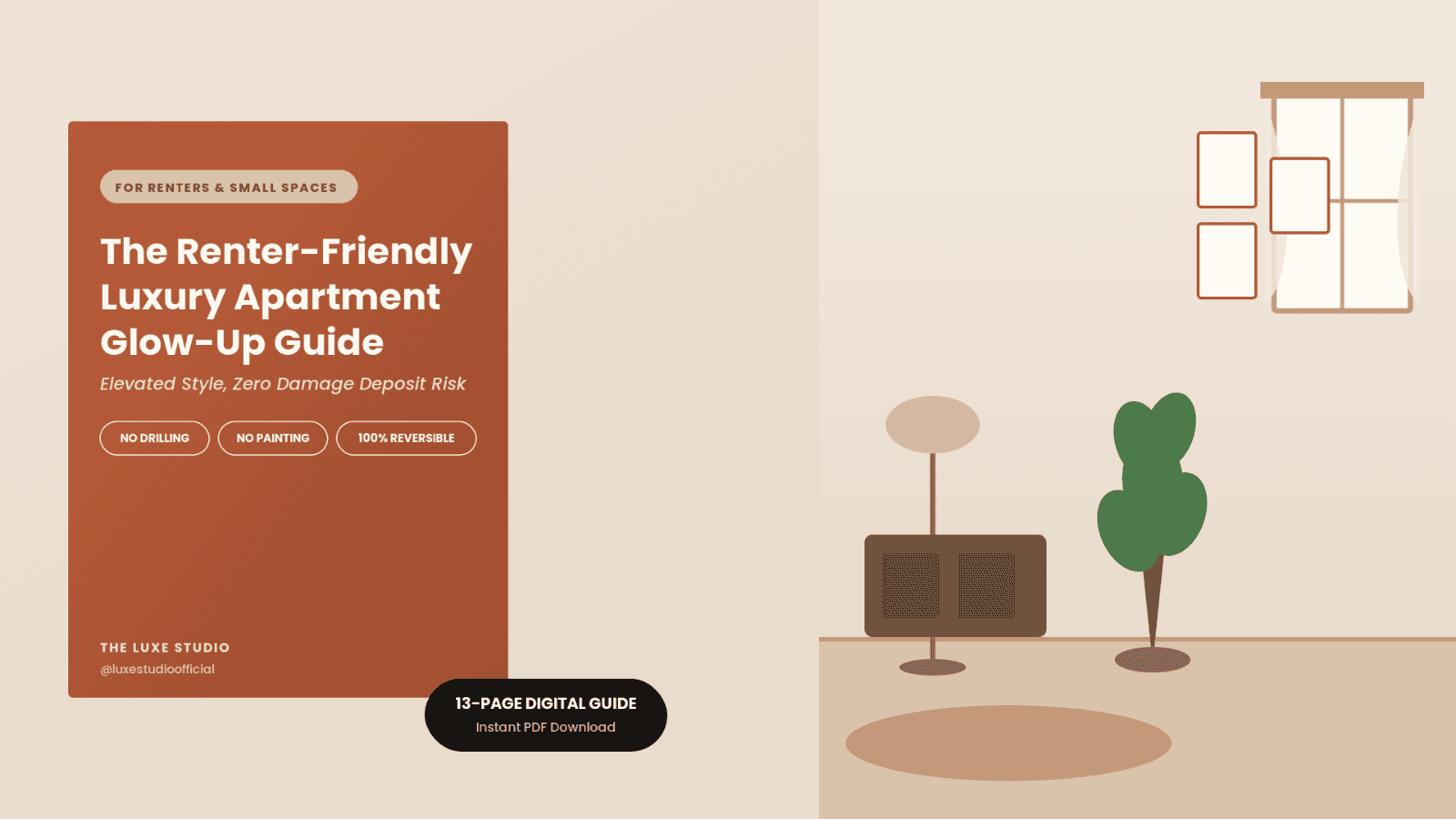 Renter Friendly Luxury Apartment Guide main cover and mockup