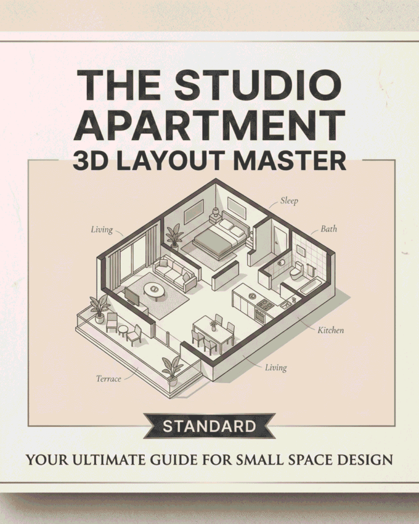 image shows the cover page of the studio apartment 3d layout master master standard guide